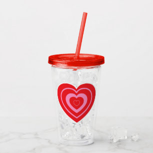 Valentinstag Rosa und Rot Zwei Tonne Herz Acryltrinkbecher