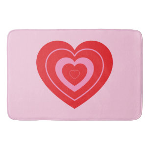 Valentinstag Rosa und Rot Zwei Tonne Herz Badematte