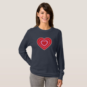 Valentinstag Rosa und Rot Zwei Tonne Herz T-Shirt