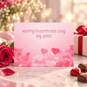 Valentinstag rosa und rote Herzen Postkarte
