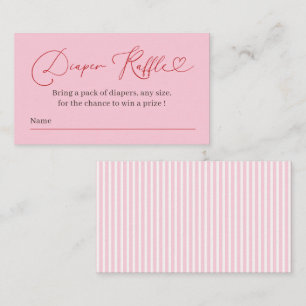 Valentinstag Rosa Windel Raffle Mädchen Baby Showe Begleitkarte