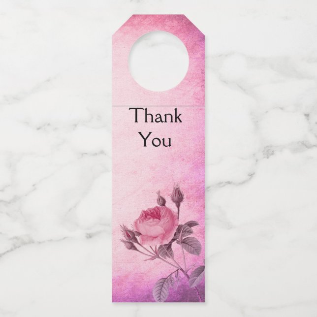 Valentinstag Rose Flaschenanhänger (Vorderseite)