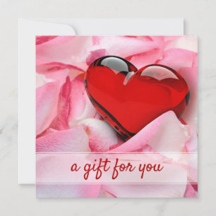 Valentinstag Rose Petals Geschenkkarte