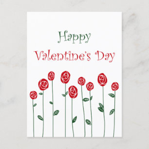 Valentinstag Rose Strauß Liebe Romantische Blume Feiertagspostkarte