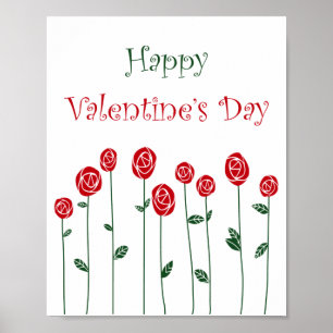 Valentinstag Rose Strauß Liebe Romantische Blume Poster