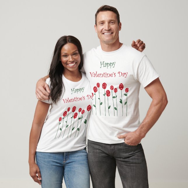 Valentinstag Rose Strauß Liebe Romantische Blume T-Shirt (Unisex)
