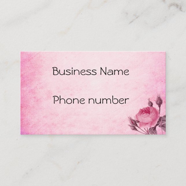 Valentinstag Rose Visitenkarte (Vorderseite)