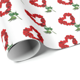 Valentinstag-Rosenblüten-Geschenkpapier Geschenkpapier