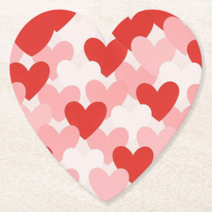 Valentinstag rot/pink/weiß Herz-Muster Untersetzer