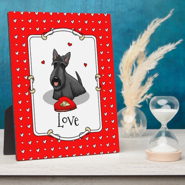 Valentinstag (rot) Schottischer Hund (schwarz) Nie Fotoplatte (Seite)