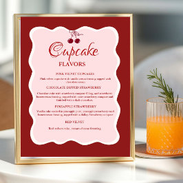 Valentinstag-Rot- und rosa-Cupcake-Geschmacksschil Poster