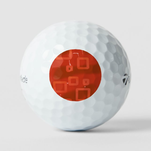 Valentinstag Rot Whimsical Geometrisch Abstrakt Golfball (Vorderseite)
