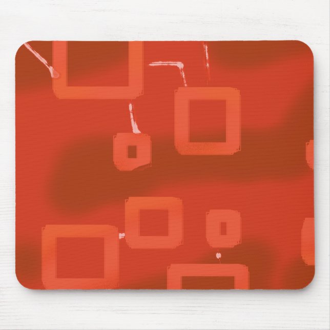Valentinstag Rot Whimsical Geometrisch Abstrakt Mousepad (Vorne)