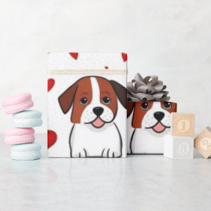Valentinstag rote Hunde Herzen Wrapping Paper Geschenkpapier