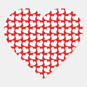 VALENTINSTAG ROTE UND WEISSE HERZEN VALENTINSTAG Herz-Aufkleber
