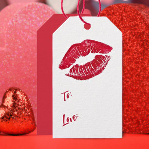 Valentinstag-Roter-Kuss-Lippenabdruck-To-und-From Geschenkanhänger
