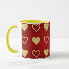 Valentinstag Roter Luxus Goldenes Herz Tasse