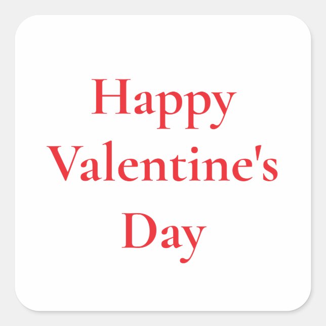 Valentinstag Roter Niedlich-farbiger Romantik 2025 Quadratischer Aufkleber (Vorderseite)