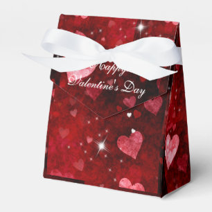 Valentinstag, Roter Satin, Herz und Sparkle, Geschenkschachtel