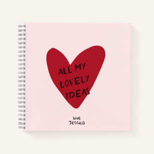 Valentinstag rotes Herz am rosa Bg Notizbuch