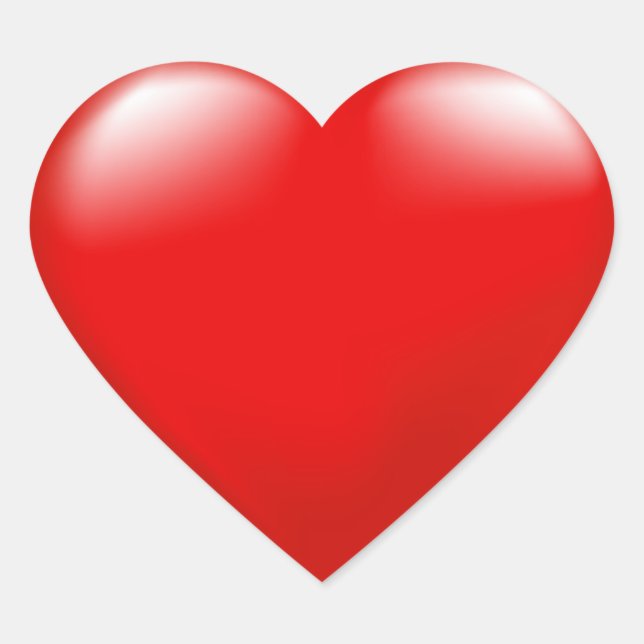 Valentinstag Rotes Herz Aufkleber (Vorderseite)