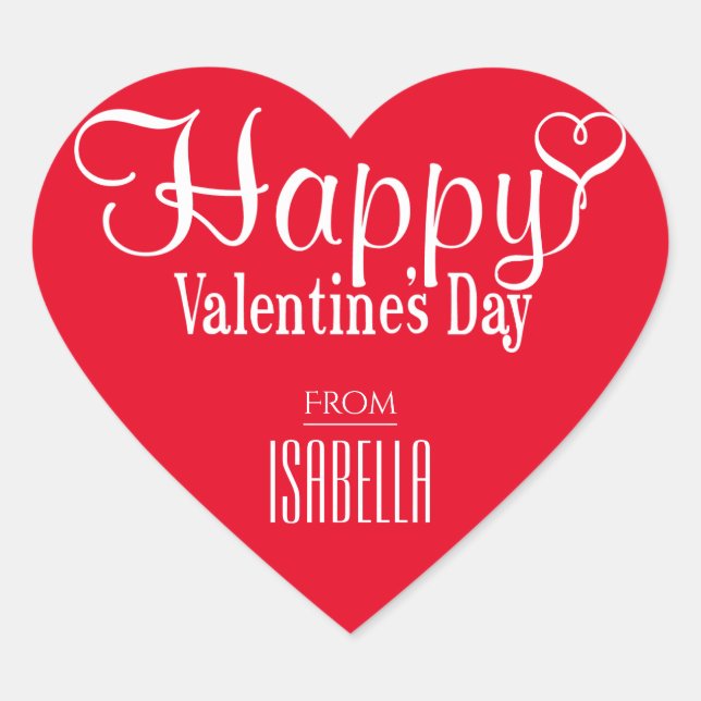 Valentinstag Rotes Herz Aufkleber 1,5"x1,5" (Vorderseite)