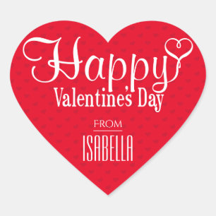 Valentinstag Rotes Herz Aufkleber 1,5"x1,5"