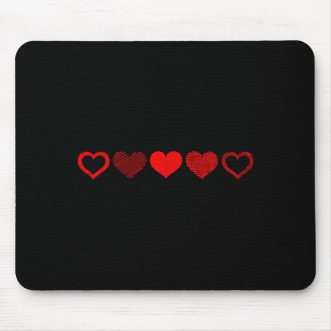 Valentinstag-Rotes-Herz-Design für Männer, Frauen  Mousepad (Vorne)