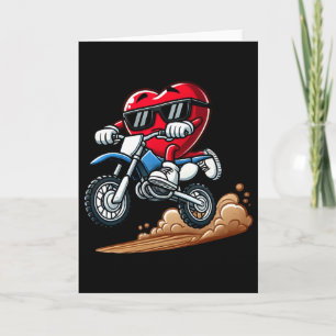 Valentinstag Rotes Herz Dirt Bike Kleinkind Jungen Karte