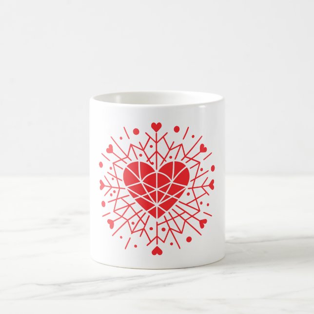 Valentinstag - Rotes Herz -  Kaffeetasse (Mittel)