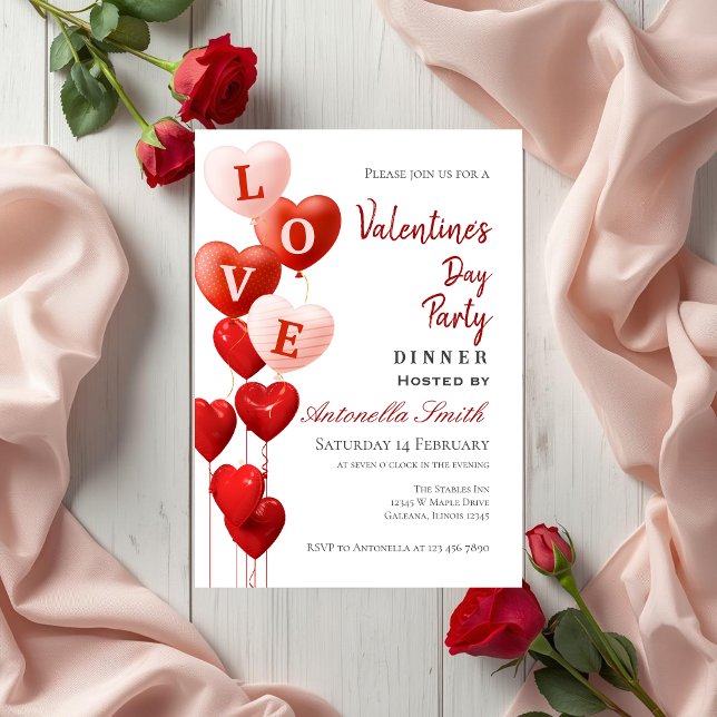 Valentinstag Rotes Herz Liebe Einladung (Von Creator hochgeladen)