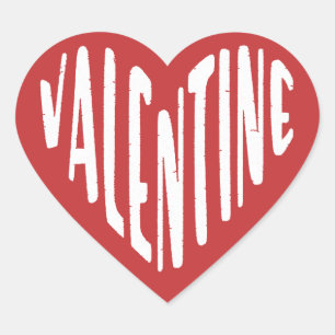 Valentinstag Rotes Herz Liebe Wort Kunst Minimalis Herz-Aufkleber