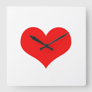 Valentinstag Rotes Herz Niedlich Weißes, individu Quadratische Wanduhr