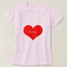 Valentinstag Rotes Herz Rosa Monogramm Niedlich T-Shirt