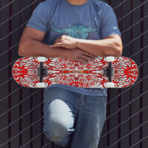 Valentinstag Rotes Herz Stammes-Tattoo Skateboard