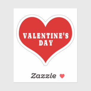 VALENTINSTAG Rotes Herz Vinyl Aufkleber