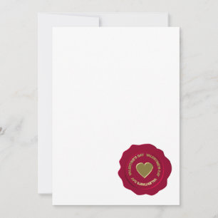 Valentinstag rotes Wachssiegel Feiertagskarte