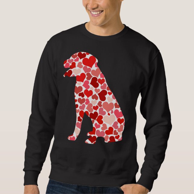 Valentinstag Rottweiler Dog Hearts Puppy Lover D Sweatshirt (Vorderseite)