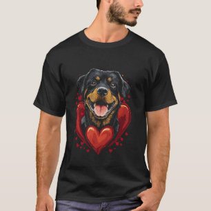 Valentinstag Rottweiler Hund Vektor T-Shirt