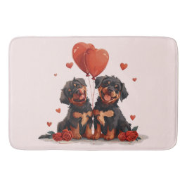 Valentinstag Rottweiler Hunde Badematte