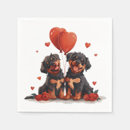Valentinstag Rottweiler Hunde Serviette