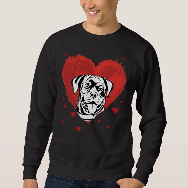 Valentinstag Rottweiler Liebe Herz Sweatshirt (Vorderseite)