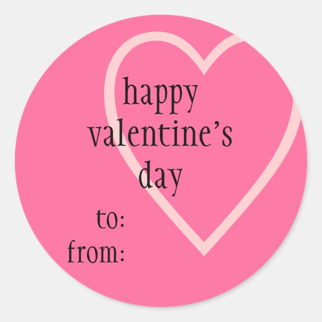 Valentinstag Runder Aufkleber (Vorderseite)