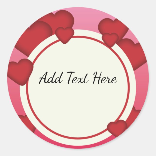 Valentinstag Runder Aufkleber (Vorderseite)