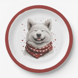 Valentinstag Samojede Hund Pappteller