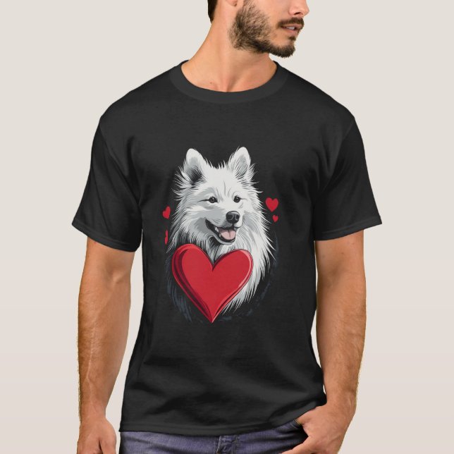 Valentinstag Samoyed Dog Valentine T-Shirt (Vorderseite)