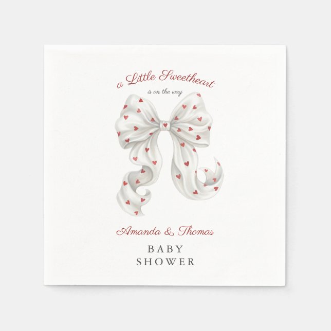 Valentinstag-Schatz-Baby-Party Serviette (Vorderseite)