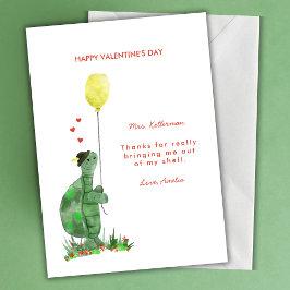 Valentinstag Schildkrötenlehrer Valentine Feiertagskarte
