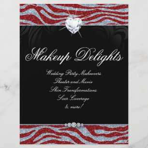 Valentinstag Schmuck Flyer Haar Salon Zebra Glitte