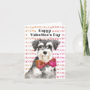 Valentinstag Schnauzer Hund Bereit zum Schnürchen Karte